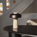 Salma Travertine Mushroom LED Table Lamp