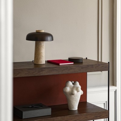 Salma Travertine Mushroom LED Table Lamp Salma Travertine Mushroom LED Table Lamp
