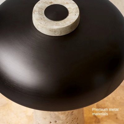 Salma Travertine Mushroom LED Table Lamp Salma Travertine Mushroom LED Table Lamp