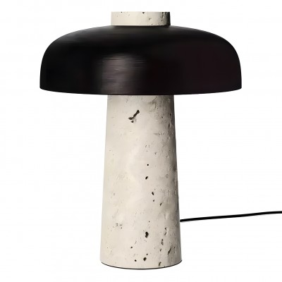 Salma Travertine Mushroom LED Table Lamp Salma Travertine Mushroom LED Table Lamp