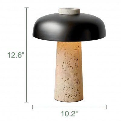 Salma Travertine Mushroom LED Table Lamp Salma Travertine Mushroom LED Table Lamp