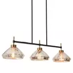 Herrmann Modern 3-Light Silver Mercury Glass Chandelier