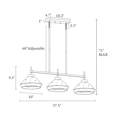Herrmann Modern 3-Light Silver Mercury Glass Chandelier Herrmann Modern 3-Light Silver Mercury Glass Chandelier
