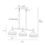 Herrmann Modern 3-Light Silver Mercury Glass Chandelier