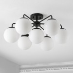 Richter Farmhouse Globe Glass Semi Flush Mount Ceiling Light