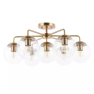Richter Farmhouse Globe Glass Semi Flush Mount Ceiling Light Richter Farmhouse Globe Glass Semi Flush Mount Ceiling Light