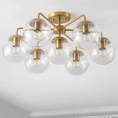 Richter Farmhouse Globe Glass Semi Flush Mount Ceiling Light Richter Farmhouse Globe Glass Semi Flush Mount Ceiling Light