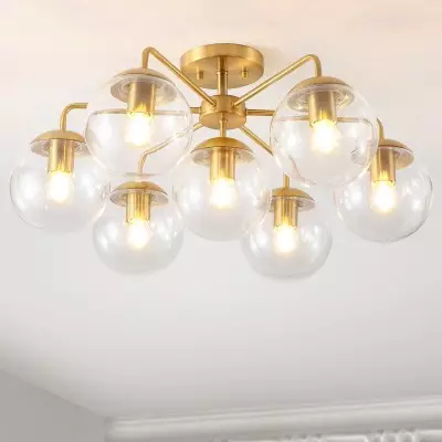 Richter Farmhouse Globe Glass Semi Flush Mount Ceiling Light Richter Farmhouse Globe Glass Semi Flush Mount Ceiling Light