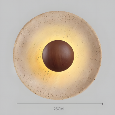 Jannik Wabi-Sabi LED Travertine Round Wall Light Jannik Wabi-Sabi LED Travertine Round Wall Light