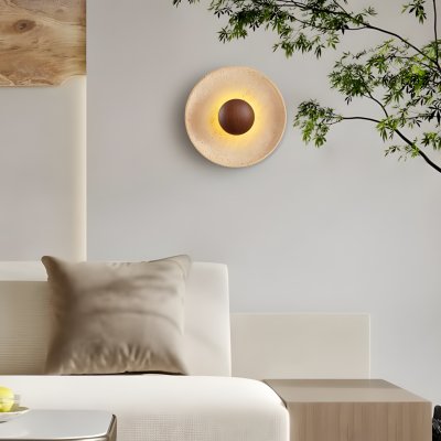 Jannik Wabi-Sabi LED Travertine Round Wall Light Jannik Wabi-Sabi LED Travertine Round Wall Light
