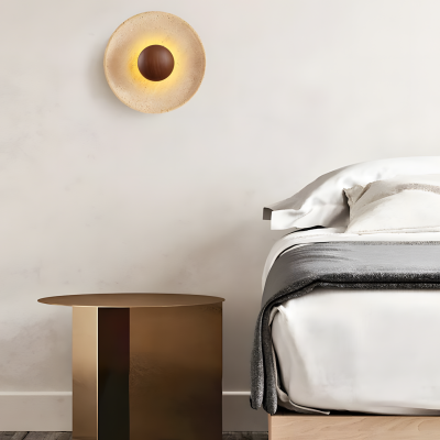 Jannik Wabi-Sabi LED Travertine Round Wall Light Jannik Wabi-Sabi LED Travertine Round Wall Light