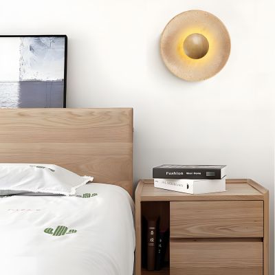Jannik Wabi-Sabi LED Travertine Round Wall Light Jannik Wabi-Sabi LED Travertine Round Wall Light