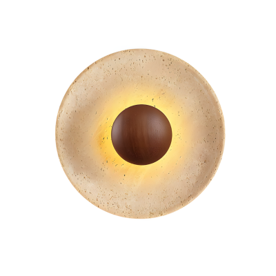 Jannik Wabi-Sabi LED Travertine Round Wall Light Jannik Wabi-Sabi LED Travertine Round Wall Light
