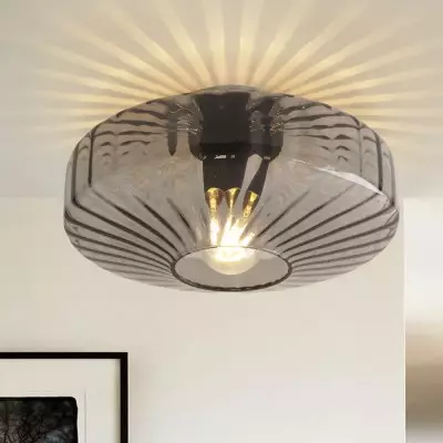 Ember Vintage Multi Color Water Ripple Glass Ceiling Light Ember Vintage Multi Color Water Ripple Glass Ceiling Light