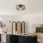 Ember Vintage Multi Color Water Ripple Glass Ceiling Light