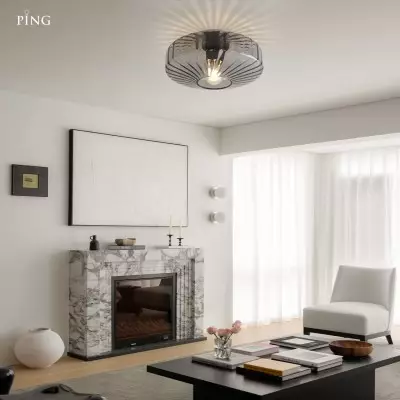 Ember Vintage Multi Color Water Ripple Glass Ceiling Light Ember Vintage Multi Color Water Ripple Glass Ceiling Light