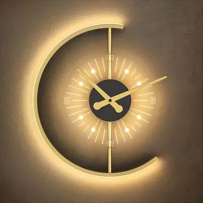 Ritika Rechargeable Cordless Moon Clock LED Wall Lamp Ritika Rechargeable Cordless Moon Clock LED Wall Lamp