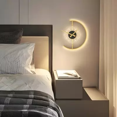 Ritika Rechargeable Cordless Moon Clock LED Wall Lamp Ritika Rechargeable Cordless Moon Clock LED Wall Lamp