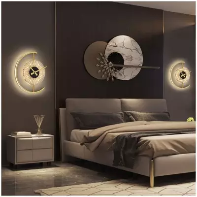Ritika Rechargeable Cordless Moon Clock LED Wall Lamp Ritika Rechargeable Cordless Moon Clock LED Wall Lamp