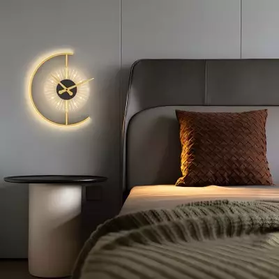 Ritika Rechargeable Cordless Moon Clock LED Wall Lamp Ritika Rechargeable Cordless Moon Clock LED Wall Lamp