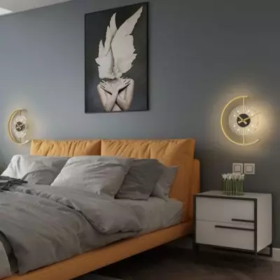 Ritika Rechargeable Cordless Moon Clock LED Wall Lamp Ritika Rechargeable Cordless Moon Clock LED Wall Lamp