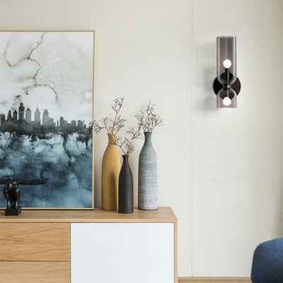 Trisia Modern Up Down Glass Wall Sconce Trisia Modern Up Down Glass Wall Sconce