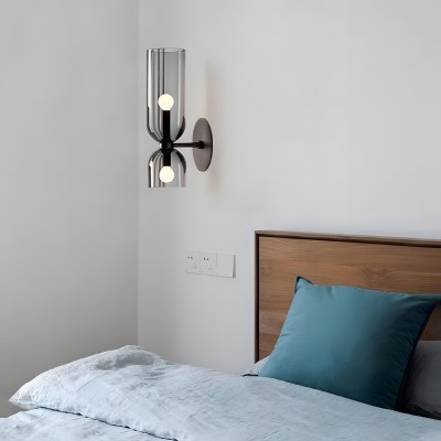 Trisia Modern Up Down Glass Wall Sconce Trisia Modern Up Down Glass Wall Sconce
