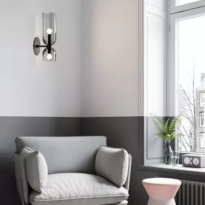 Trisia Modern Up Down Glass Wall Sconce Trisia Modern Up Down Glass Wall Sconce