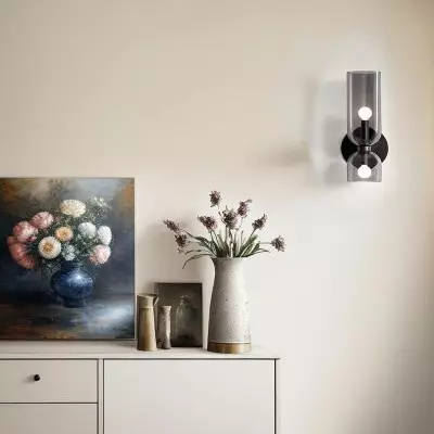 Trisia Modern Up Down Glass Wall Sconce Trisia Modern Up Down Glass Wall Sconce