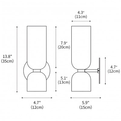Trisia Modern Up Down Glass Wall Sconce Trisia Modern Up Down Glass Wall Sconce