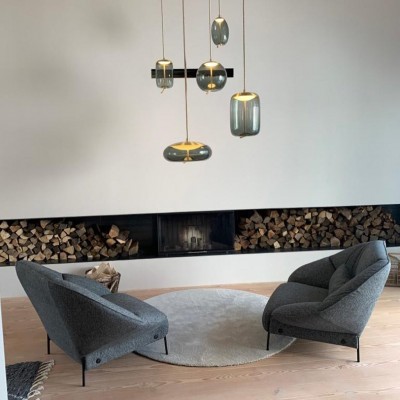 Lewis Modern LED Geometric Glass Pendant Light