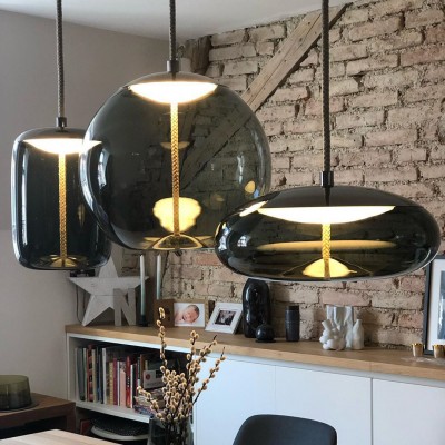 Lewis Modern LED Geometric Glass Pendant Light
