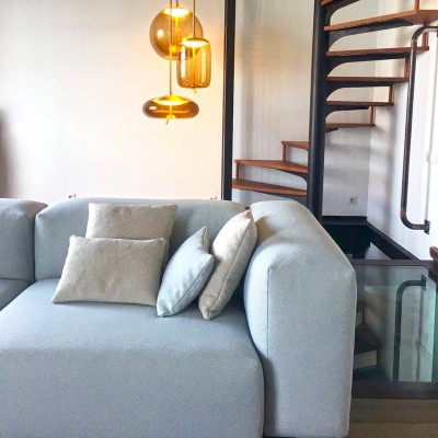 Lewis Modern LED Geometric Glass Pendant Light