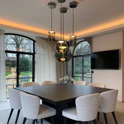 Lewis Modern LED Geometric Glass Pendant Light