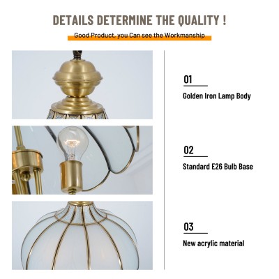 Rodriguez Vintage Gold Flower Metal Pendant Light