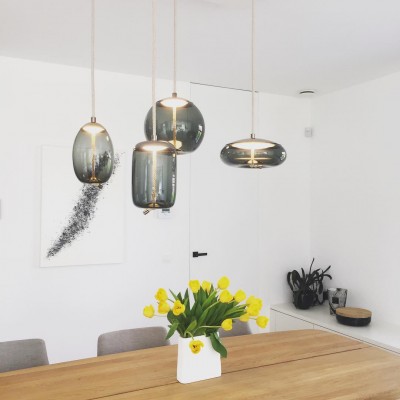 Lewis Modern LED Geometric Glass Pendant Light