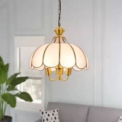Rodriguez Vintage Gold Flower Metal Pendant Light Rodriguez Vintage Gold Flower Metal Pendant Light