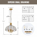 Rodriguez Vintage Gold Flower Metal Pendant Light