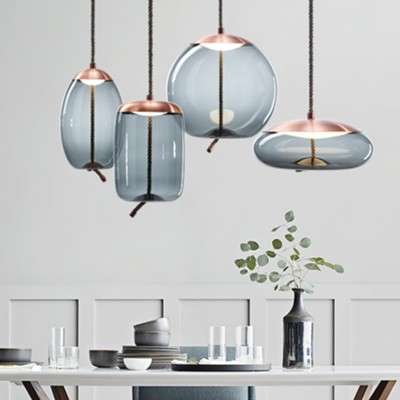 Lewis Modern LED Geometric Glass Pendant Light