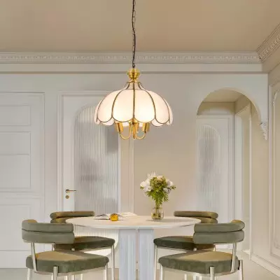 Rodriguez Vintage Gold Flower Metal Pendant Light Rodriguez Vintage Gold Flower Metal Pendant Light