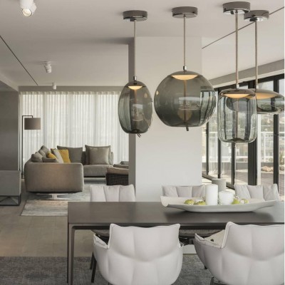 Lewis Modern LED Geometric Glass Pendant Light