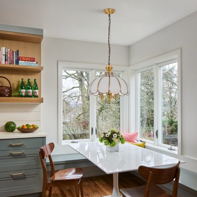 Rodriguez Vintage Gold Flower Metal Pendant Light