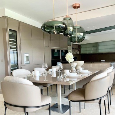 Lewis Modern LED Geometric Glass Pendant Light