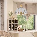 Rodriguez Vintage Gold Flower Metal Pendant Light