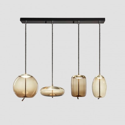 Lewis Modern LED Geometric Glass Pendant Light