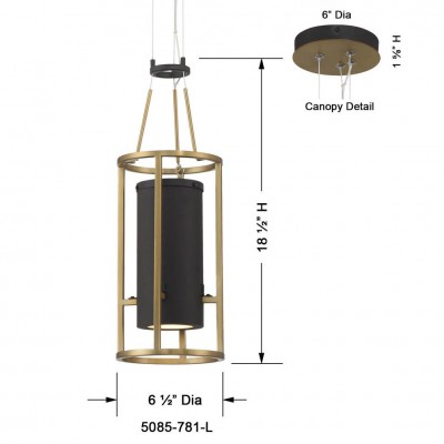 Everly Farmhouse Metal Cylindrical Lantern Pendant Light