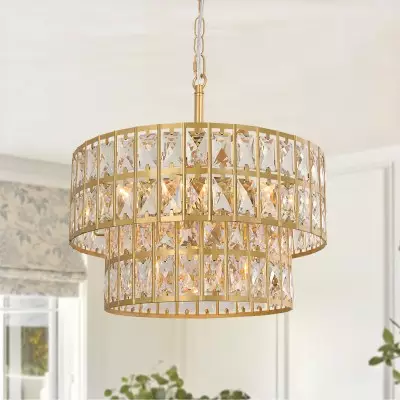 Gracie Luxurious Double Drum Crystal Chandelier Gracie Luxurious Double Drum Crystal Chandelier
