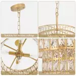 Gracie Luxurious Double Drum Crystal Chandelier