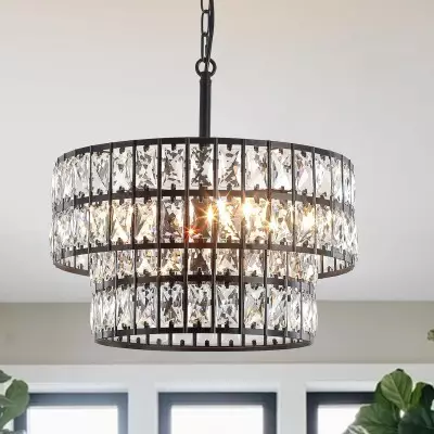 Gracie Luxurious Double Drum Crystal Chandelier Gracie Luxurious Double Drum Crystal Chandelier