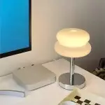 Josie Cream Glass Bauhaus Style Table Lamp